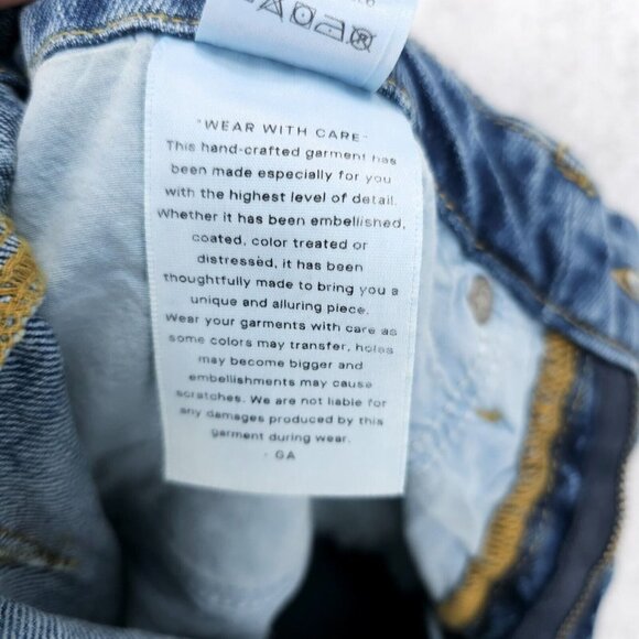 NWT GOOD AMERICAN Good 90s Iconic Baggy Jeans Blue812 Wash Ripped Size 0/25 - Picture 11 of 11